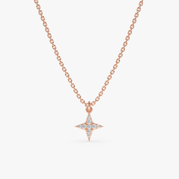 Mini North Star Diamond Necklace Gift for Her