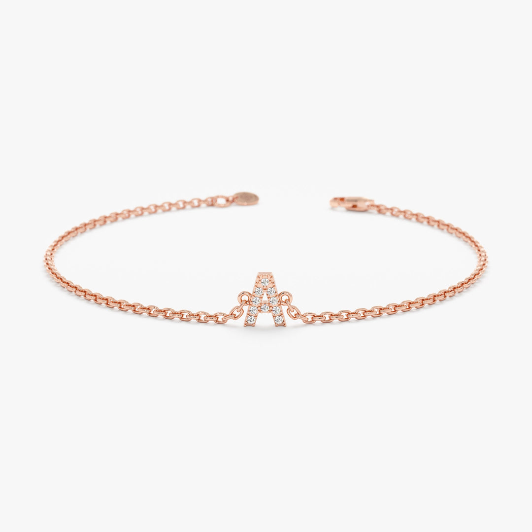 Letter Diamond Bracelet for Women Birthday Gift