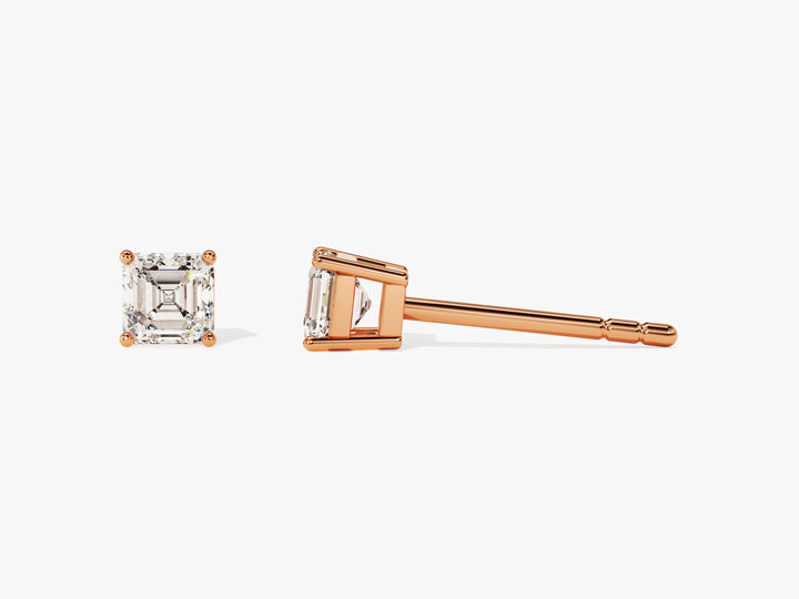 0.50Ct Asscher Solitaire Moissanite Diamond Earrings for Women