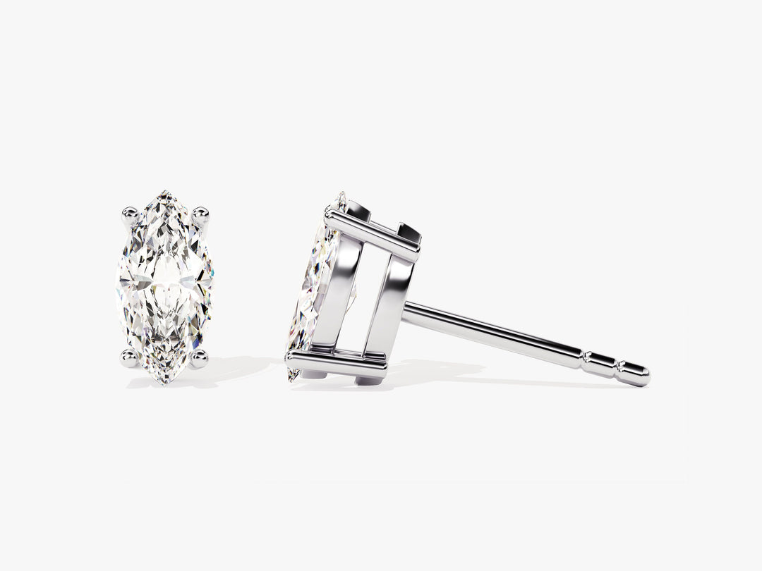 1.0ct Marquise Moissanite Solitaire Diamond Earrings for Women