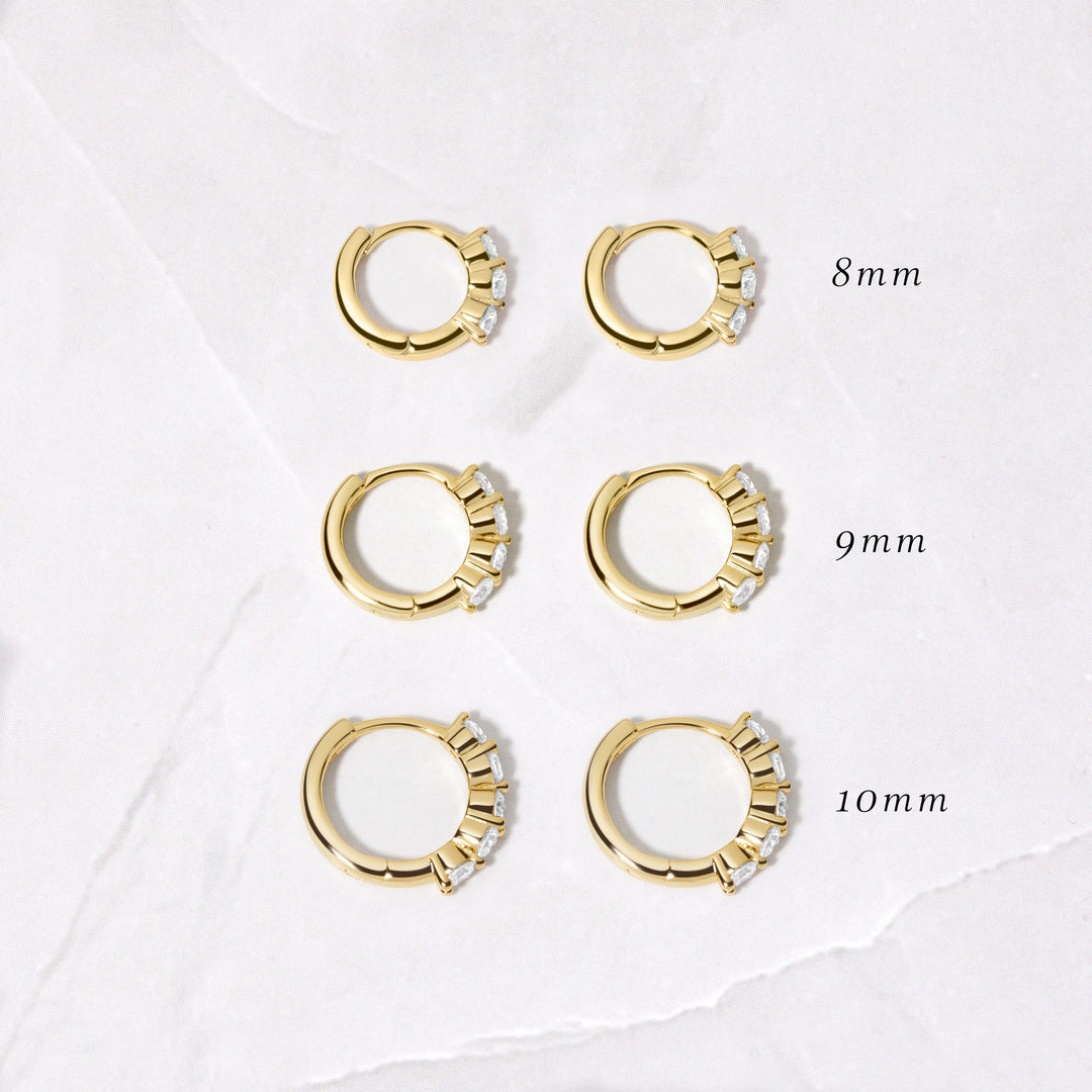 Round Cut Hoop Diamond Earrings for Women