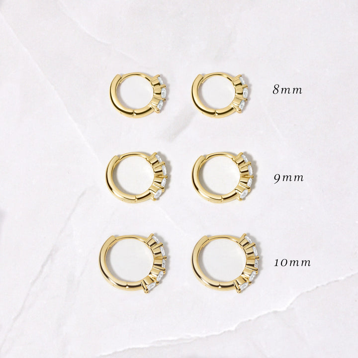 Round Cut Hoop Diamond Earrings for Women