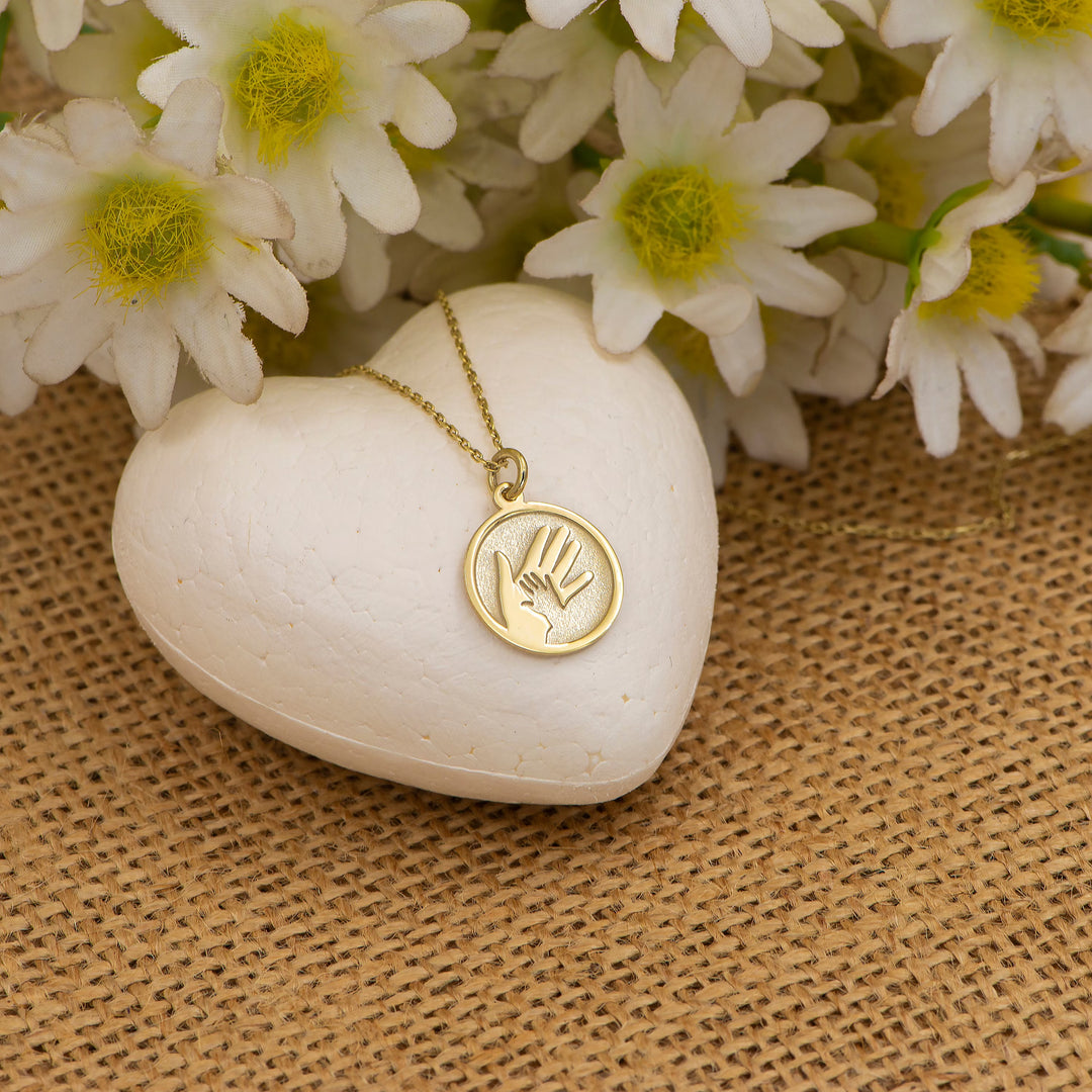 Mother and Child 14K Gold Necklace for Women