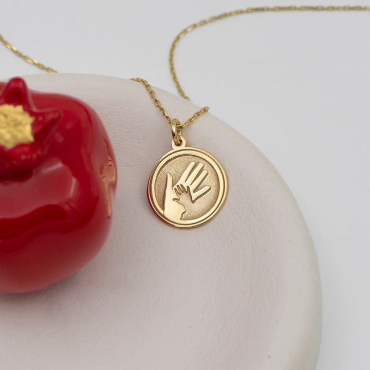 Mother and Child 14K Gold Necklace for Women