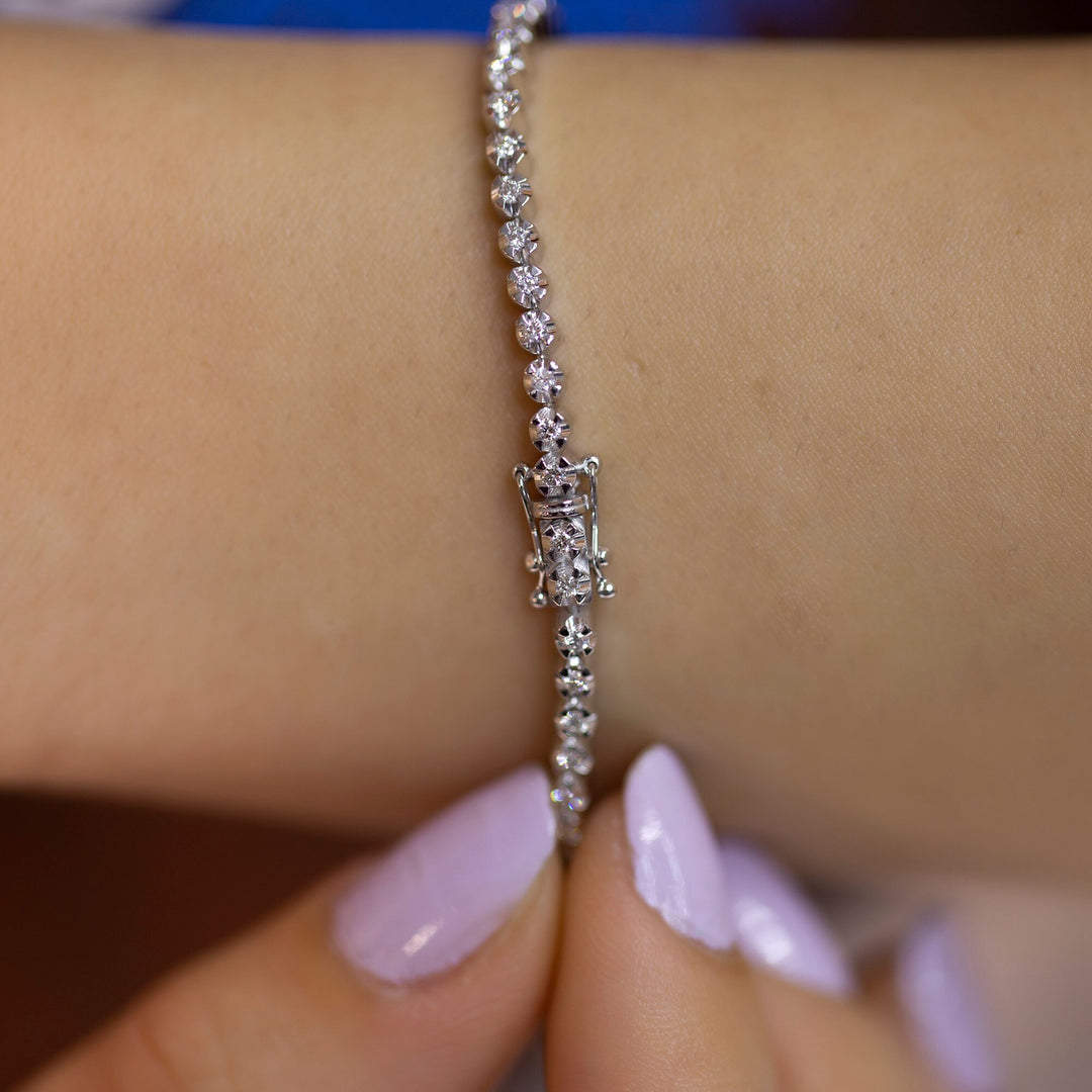 Round Cut Diamond Moissanite Tennis Bracelet for Women