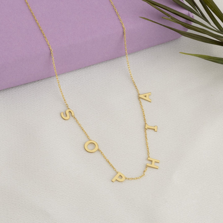 Personalized Initial Name Gold Necklace for Women