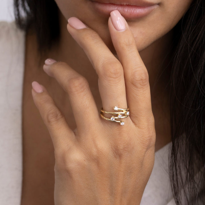 Round Cut Diamond Unique Wedding Ring for Christmas Gift