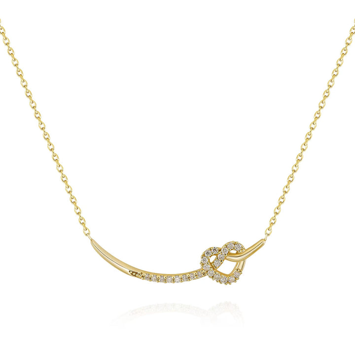 Heart Shape Diamond Moissanite Necklace in 14K Yellow Gold