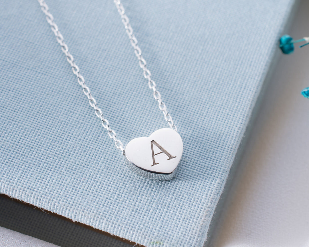 Personalized Letter Heart Initial Engraved Necklace for Jewelry Gift