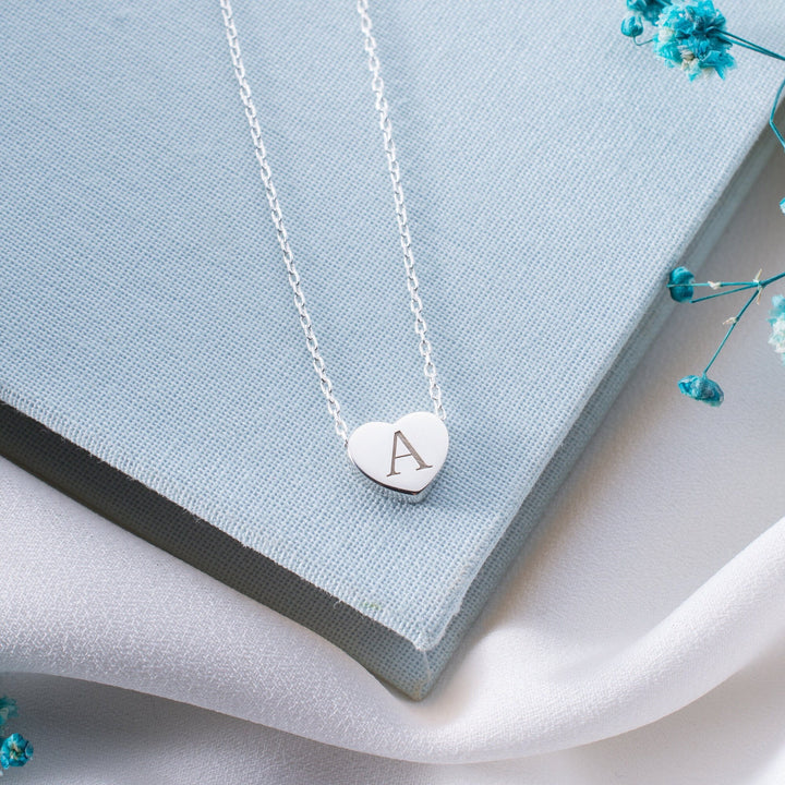 Personalized Letter Heart Initial Engraved Necklace for Jewelry Gift