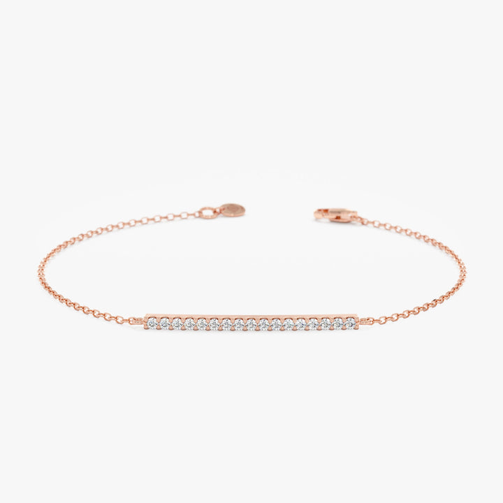 Round Cut Diamond Dainty Gold Bracelet For Women