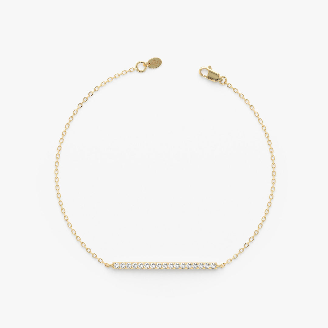 Round Cut Diamond Dainty Gold Bracelet For Women