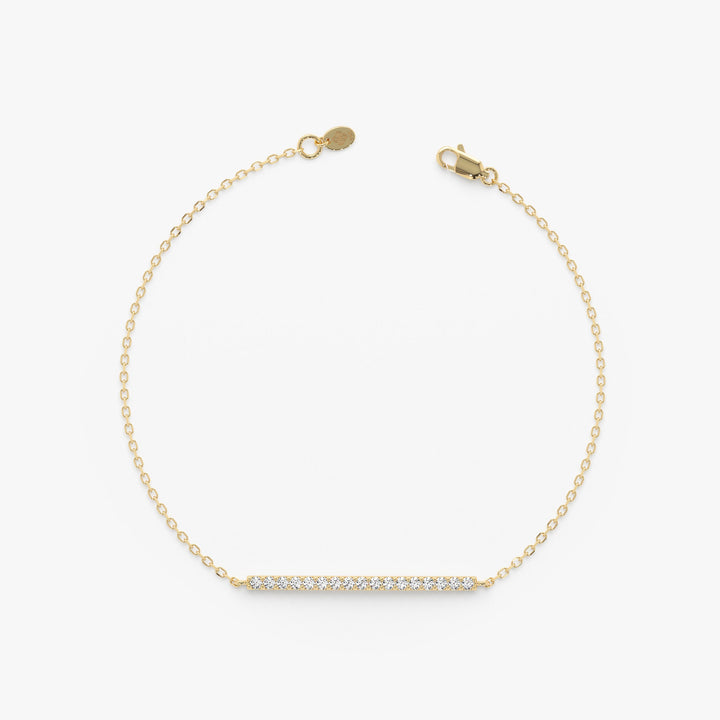 Round Cut Diamond Dainty Gold Bracelet For Women