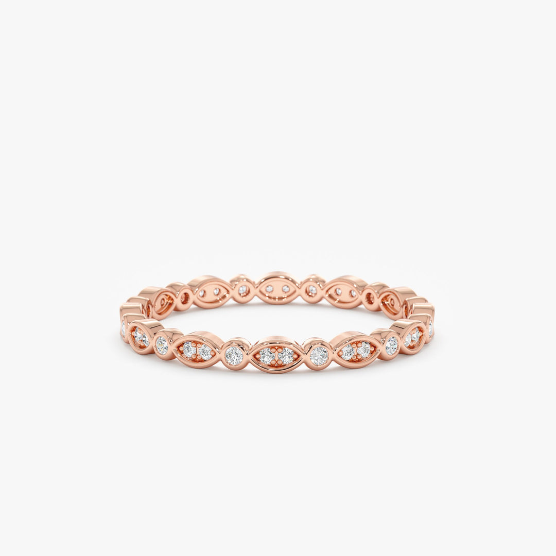 Round Diamond Eternity Stackable Wedding Band for Her