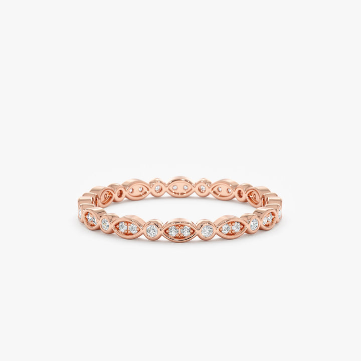 Round Diamond Eternity Stackable Wedding Band for Her