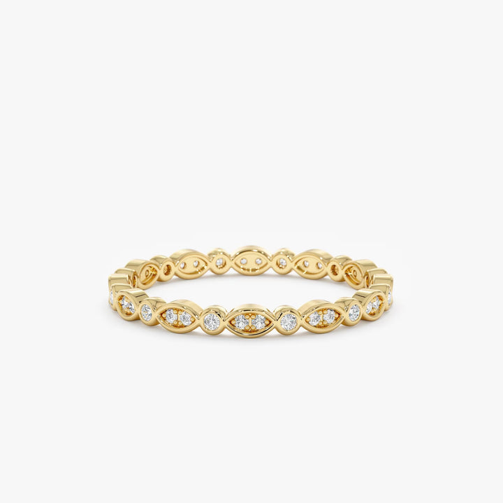 Round Diamond Eternity Stackable Wedding Band for Her