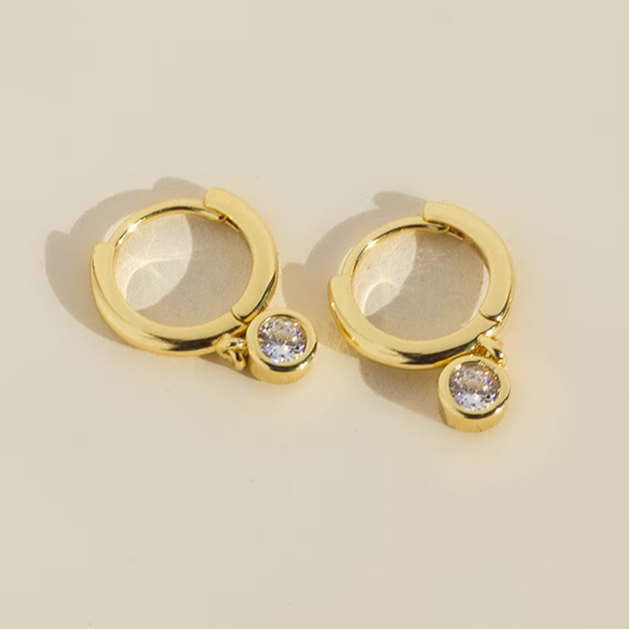 Round Cut Diamond Hoop Earring Gift for Women