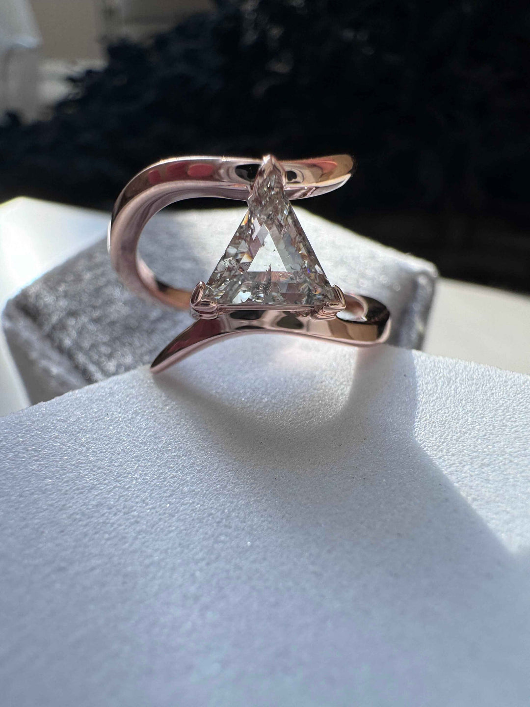 Triangle Cut Diamond Engagement Ring for Her