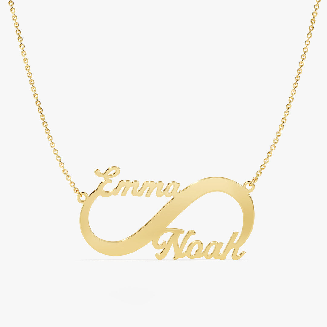 Personalized Couple Infinity Name Necklace Custom Gift for Her