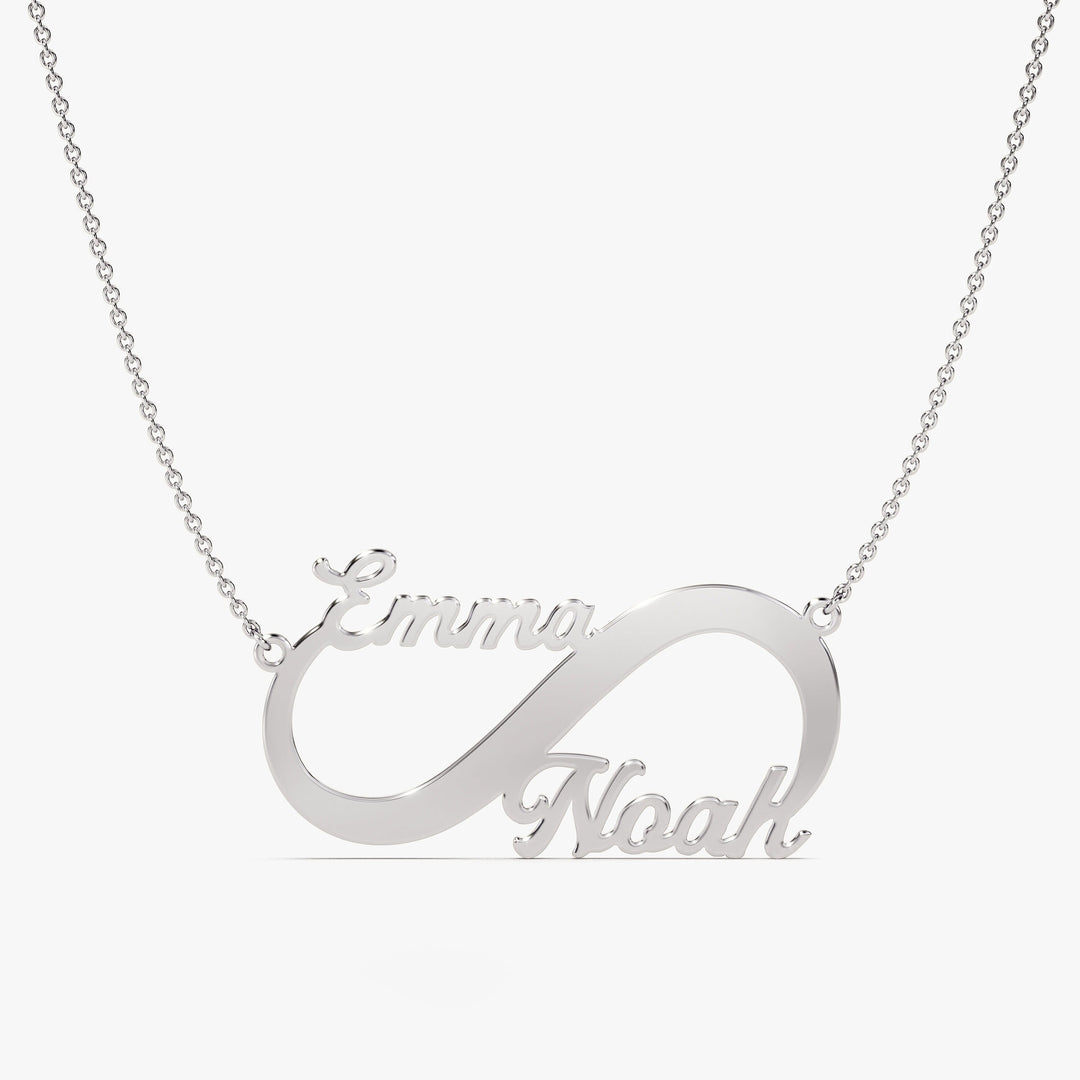 Personalized Couple Infinity Name Necklace Custom Gift for Her