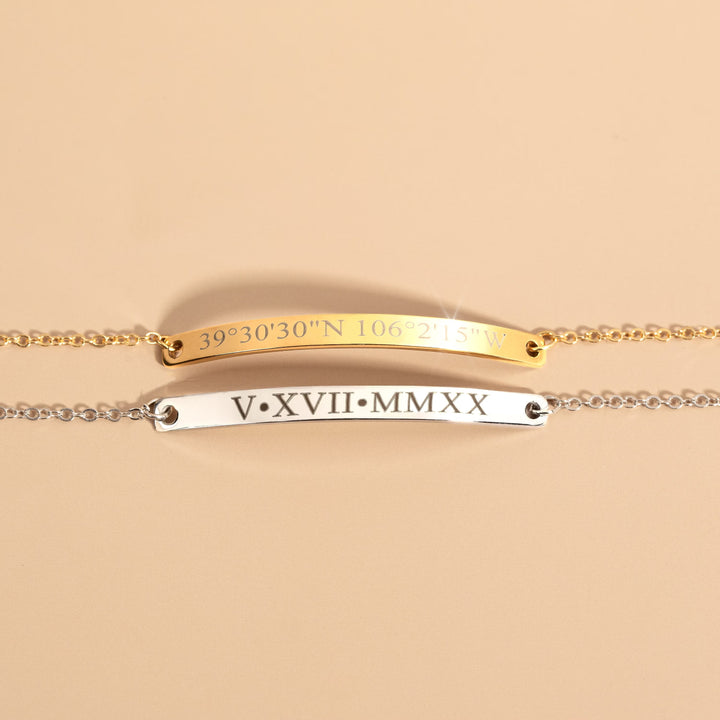 Personalized Engraved Gold Bracelet for Mother's Day Gift