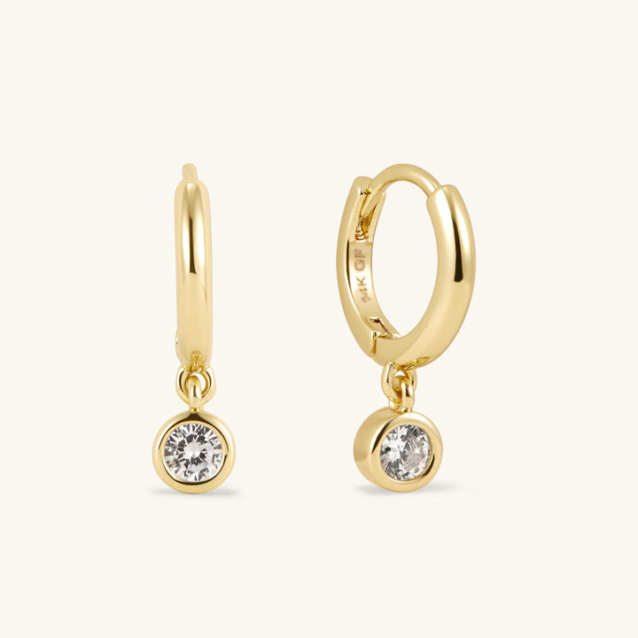 Round Cut Diamond Hoop Earring Gift for Women