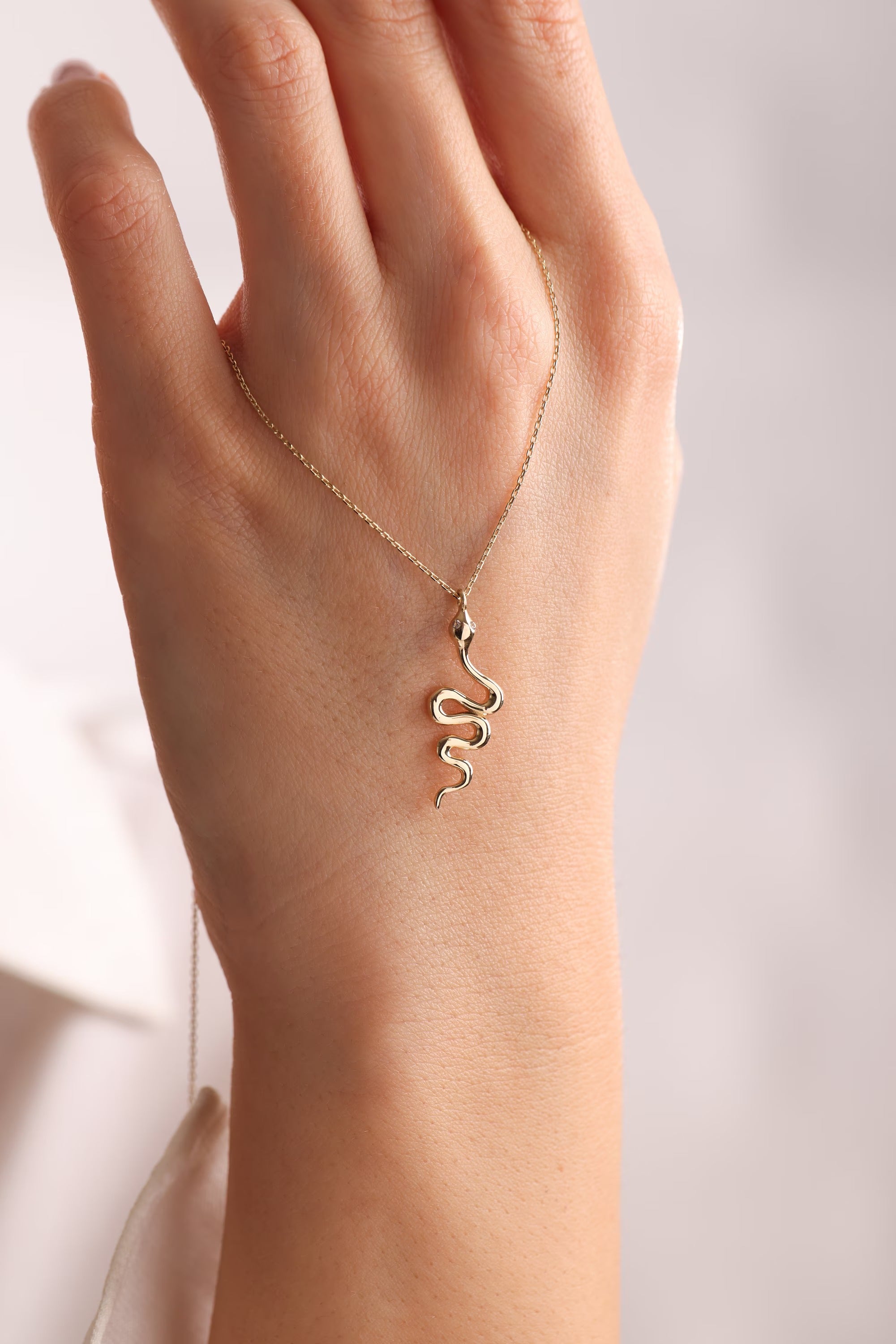 14K Solid Gold Unique Snap Necklace for Christmas Gift – DAVID SIMSON