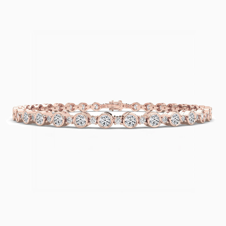 Bezel Set Round Cut Moissanite Diamond Tennis Bracelet For Women