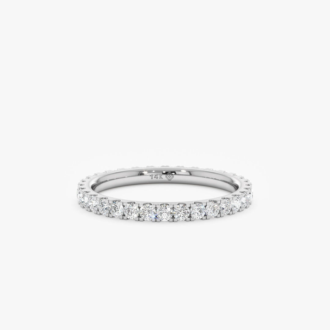 Round Cut Full Eternity Diamond Stacking Band