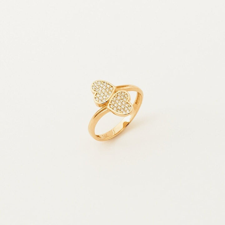 Round Cut Double Heart Diamond Ring Valentine Gift