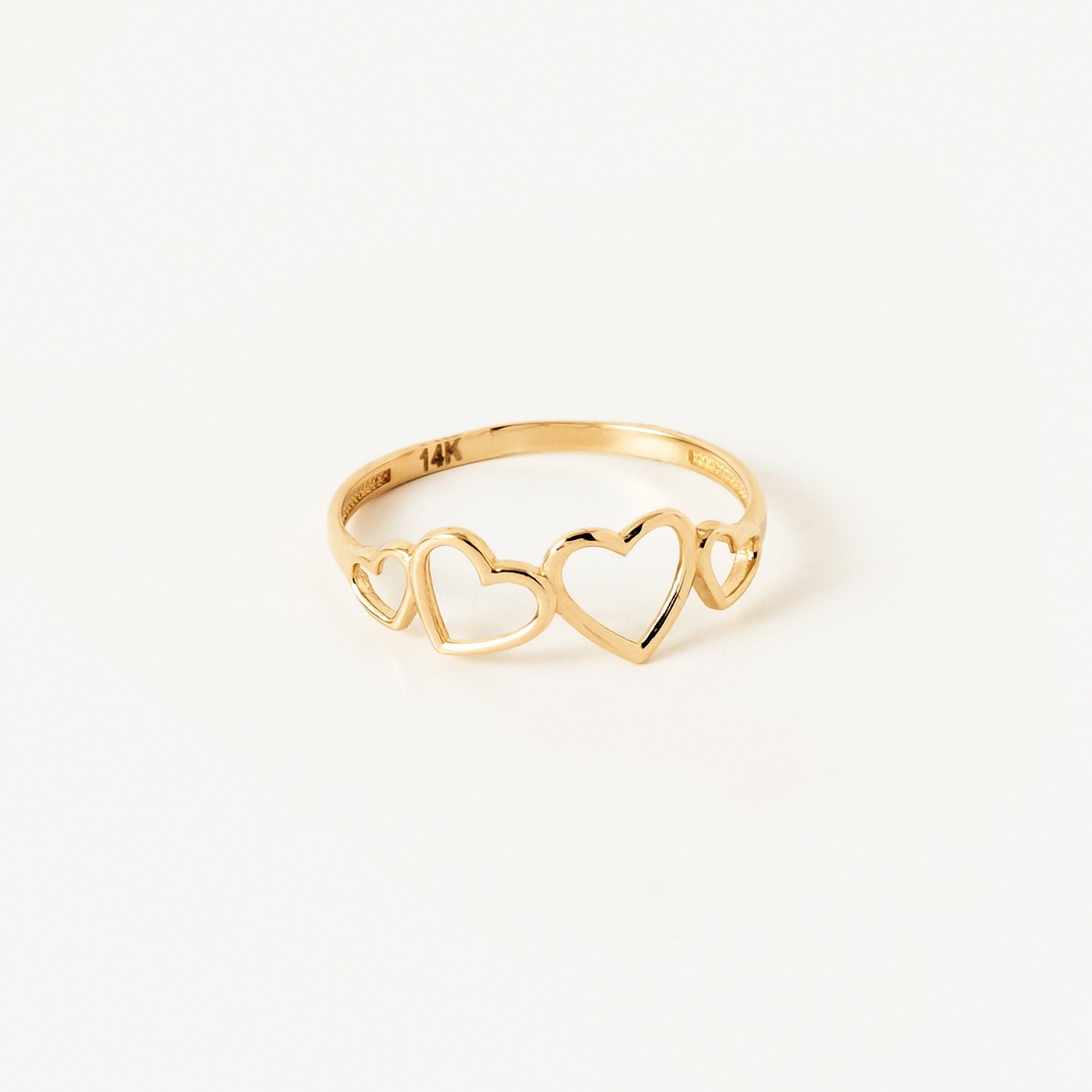 14K Gold Heart Ring Gift For Girlfriend – DAVID SIMSON