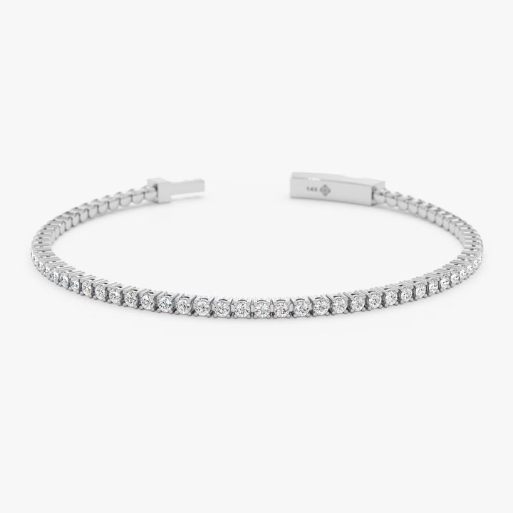 Round Cut Diamond Flexible Bracelet Bangle for Every Day