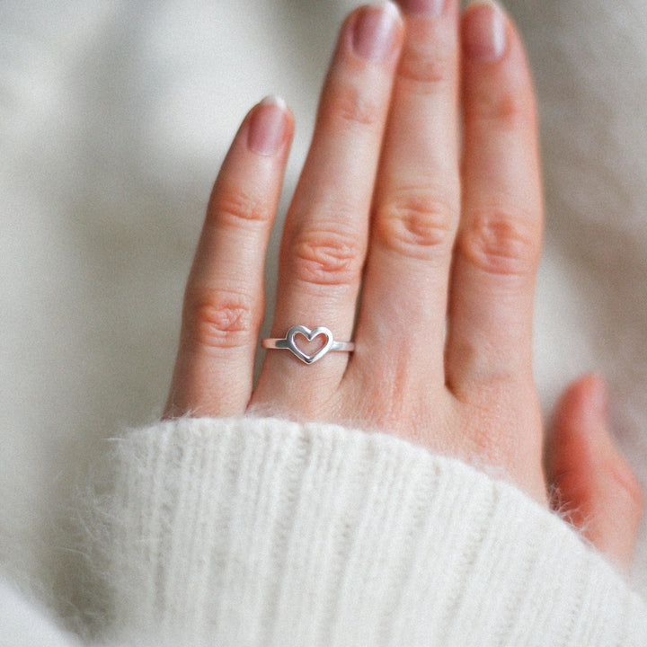 Adjustable Heart Shape Plain Gold Ring for Her