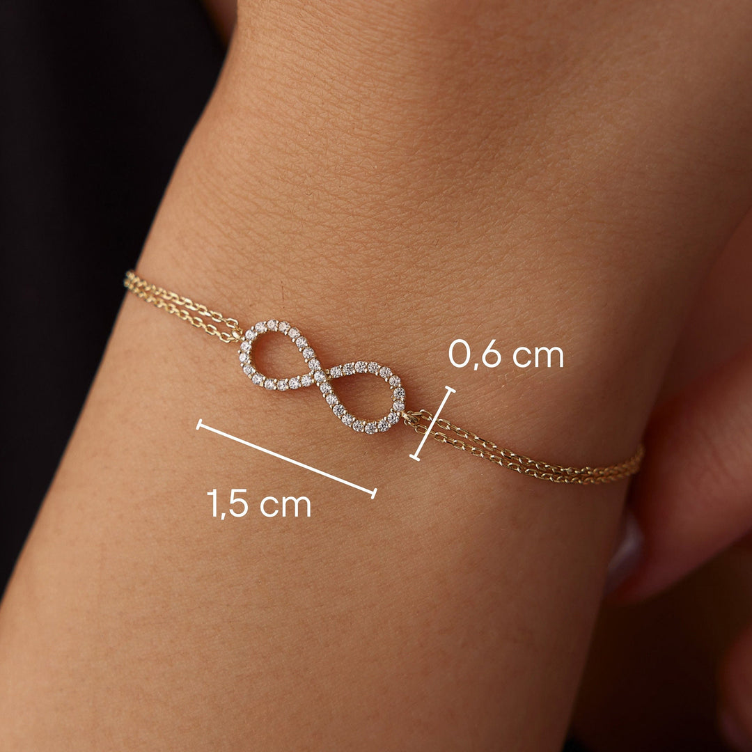 Round Cut Diamond Infinity Bracelet for Valentine's Day Gift