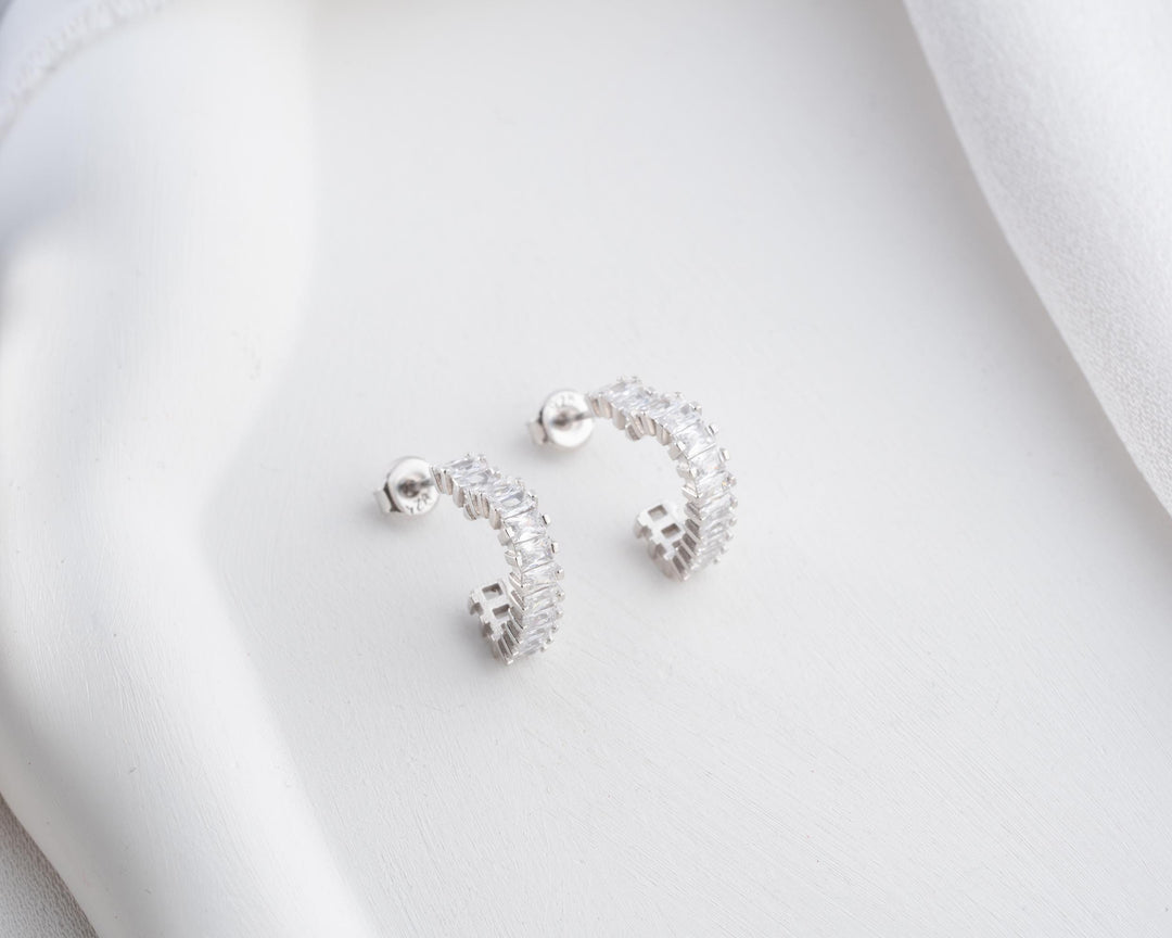 Radiant Cut Diamond Heart Studs Earrings for Women