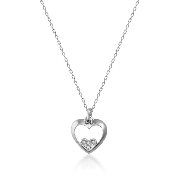 Double Heart Shaped Pendant Necklace Gift for Her