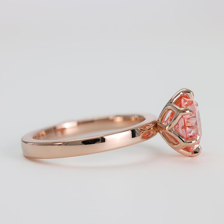 2.50ct-3.50ct Lotus Petal Pink Round Cut Diamond Engagement Ring