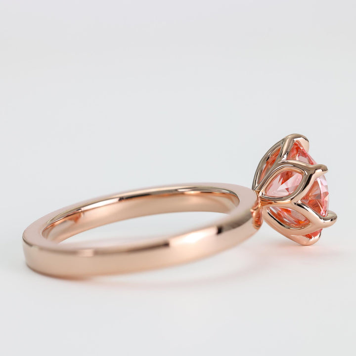 2.50ct-3.50ct Lotus Petal Pink Round Cut Diamond Engagement Ring