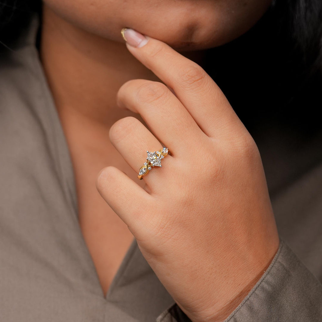 1.0ct-2.0ct Dutch Marquise Cut Diamond Nature Inspired Engagement Ring
