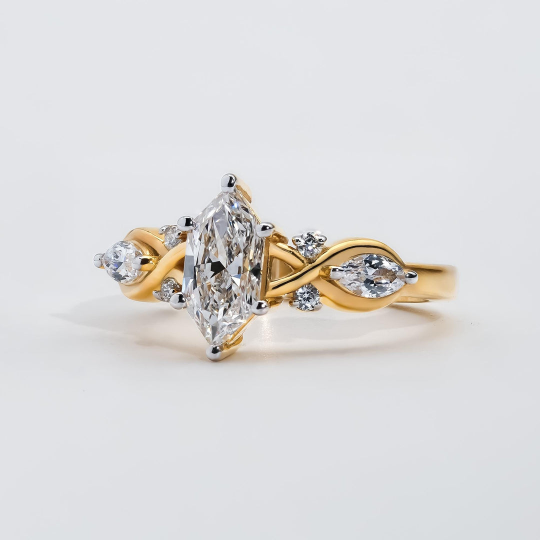 1.0ct-2.0ct Dutch Marquise Cut Diamond Nature Inspired Engagement Ring