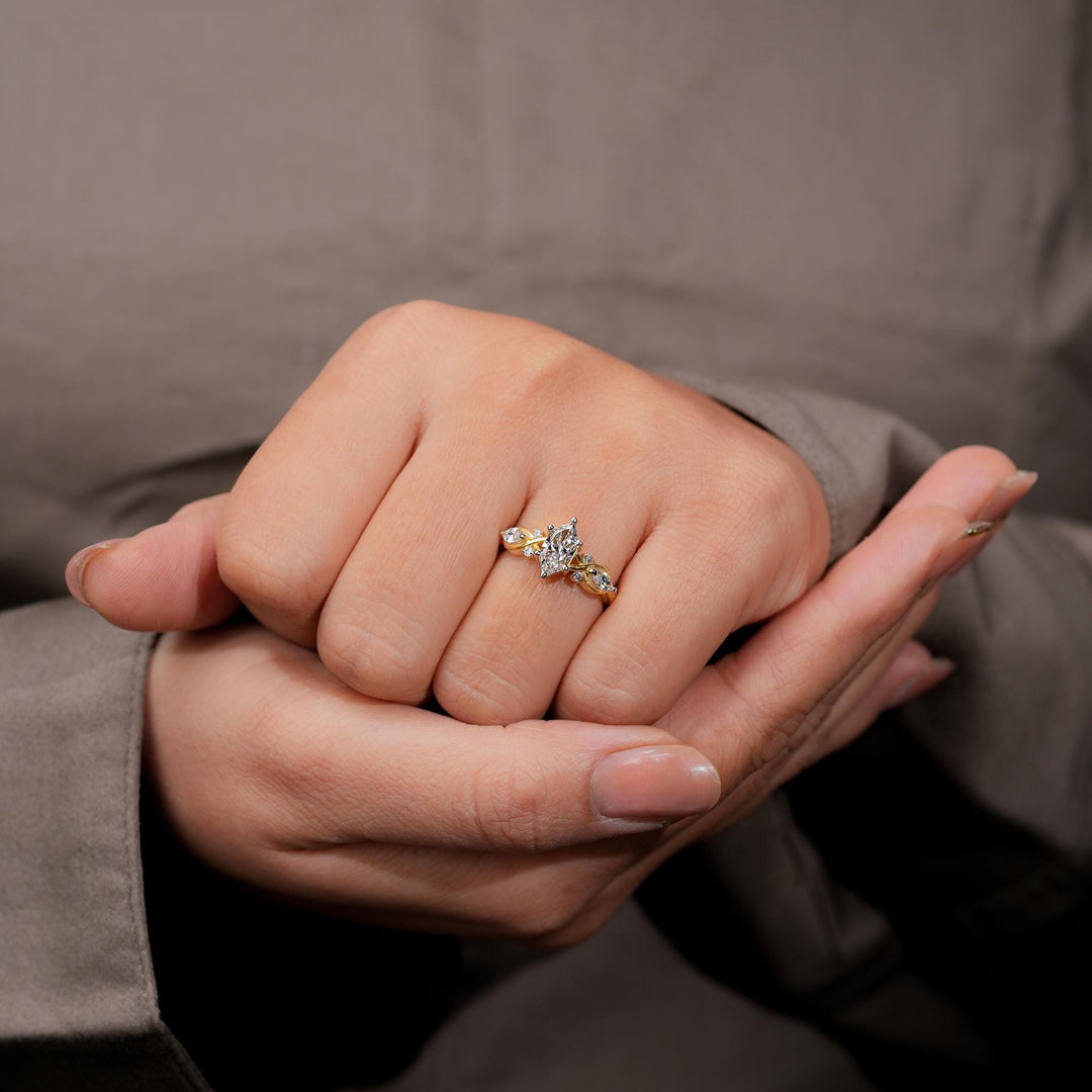1.0ct-2.0ct Dutch Marquise Cut Diamond Nature Inspired Engagement Ring