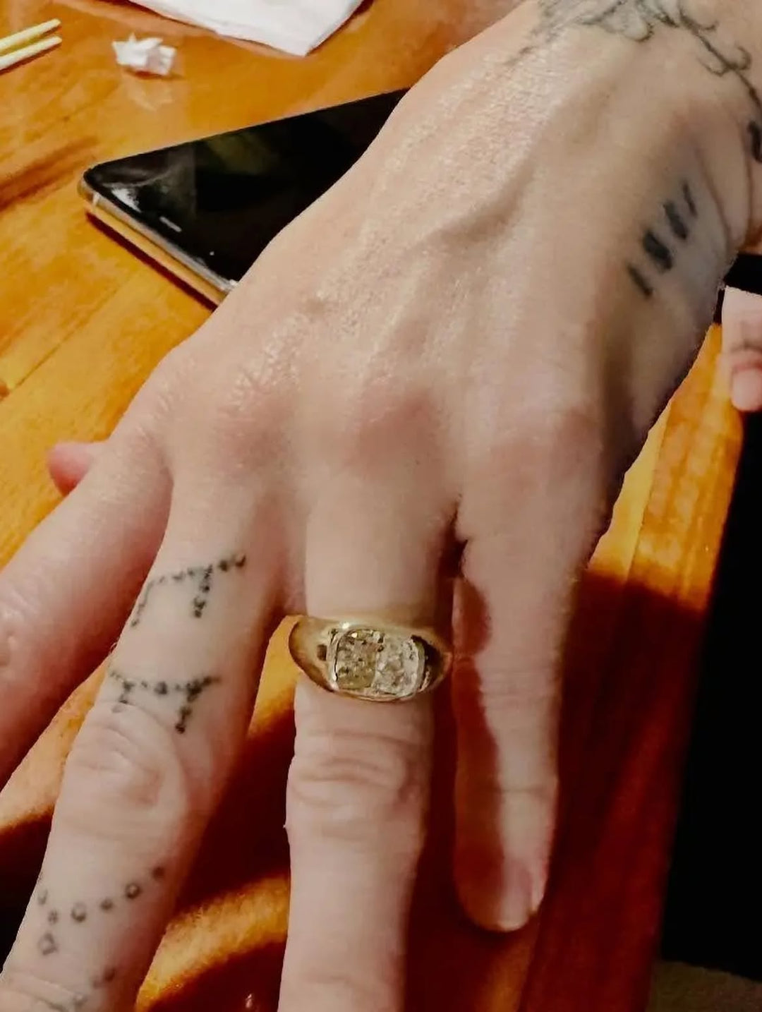 Miley Cyrus Inspired East-West Elongated Cushion Engagement Ring