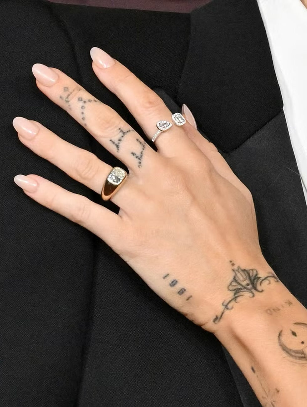 Miley Cyrus Inspired East-West Elongated Cushion Engagement Ring