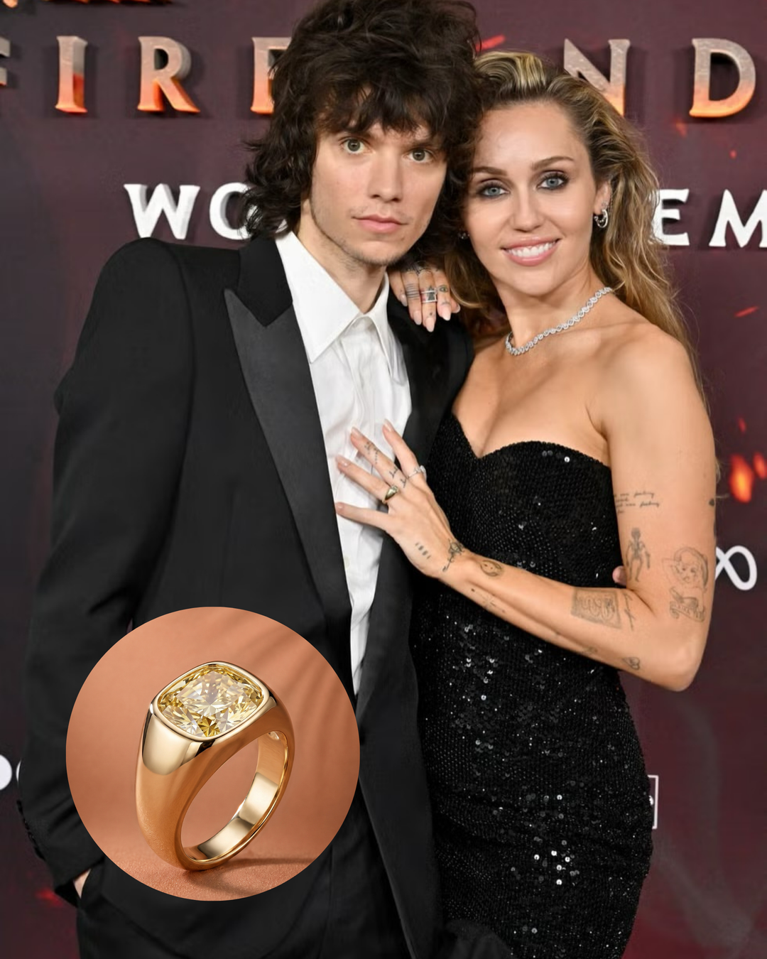 Miley Cyrus Inspired East-West Elongated Cushion Engagement Ring