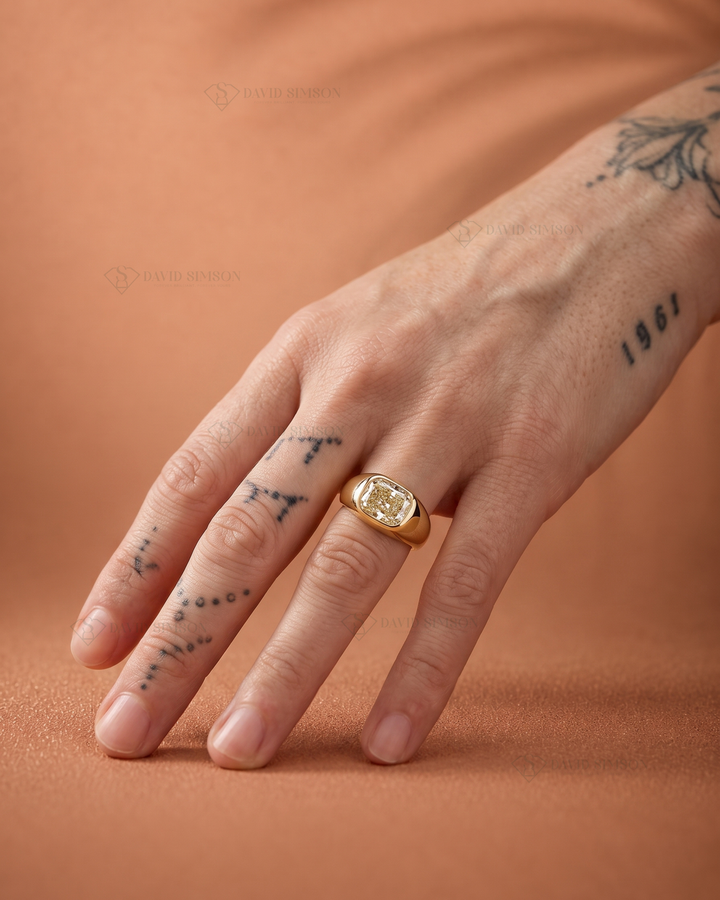 Miley Cyrus Inspired East-West Elongated Cushion Engagement Ring
