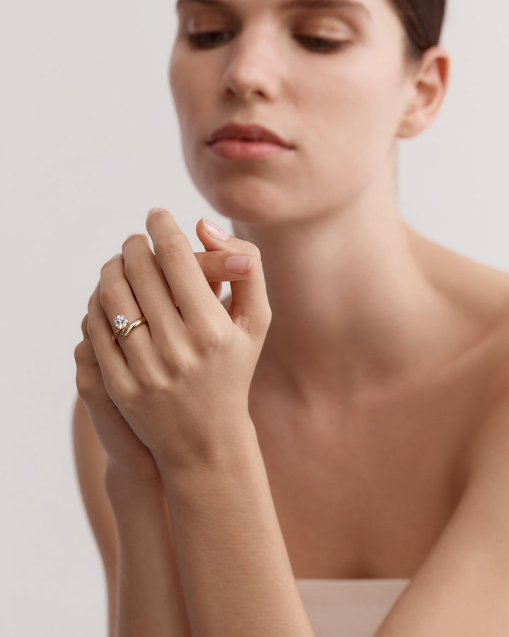 1.0CT-3.0CT Round Diamond Moissanite Two Stone Engagement Ring