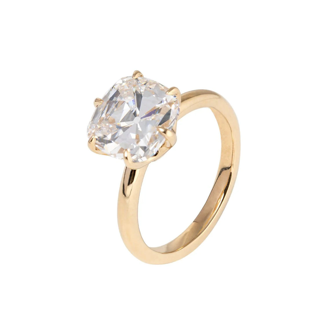 2.0ct-3.0ct Old Mine Cushion Cut Moissanite Diamond Engagement Ring