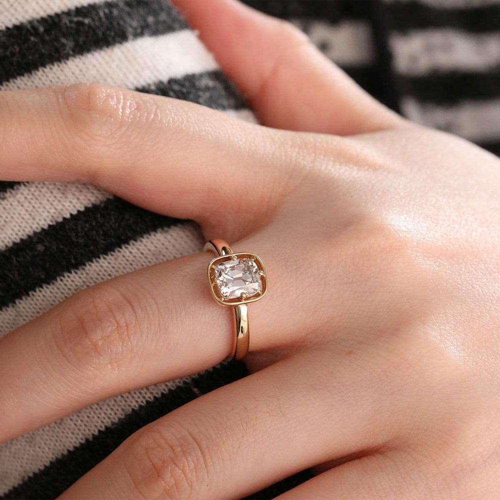 2ct cushion diamond, 2.50ct antique ring, old miner cut, hand-cut diamond, low profile engagement ring, secure basket setting, heirloom diamond ring, victorian style ring, high crown cushion, large culet diamond, artisanal jewelry, bespoke engagement ring, ethical antique diamond,