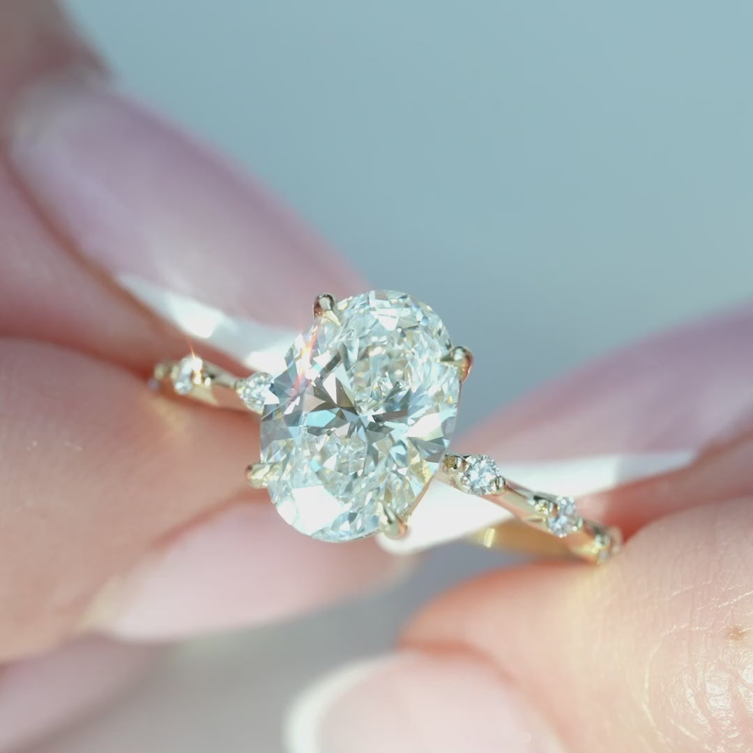 1.50-2.50CT Oval Cut Solitaire Moissanite Engagement Ring
