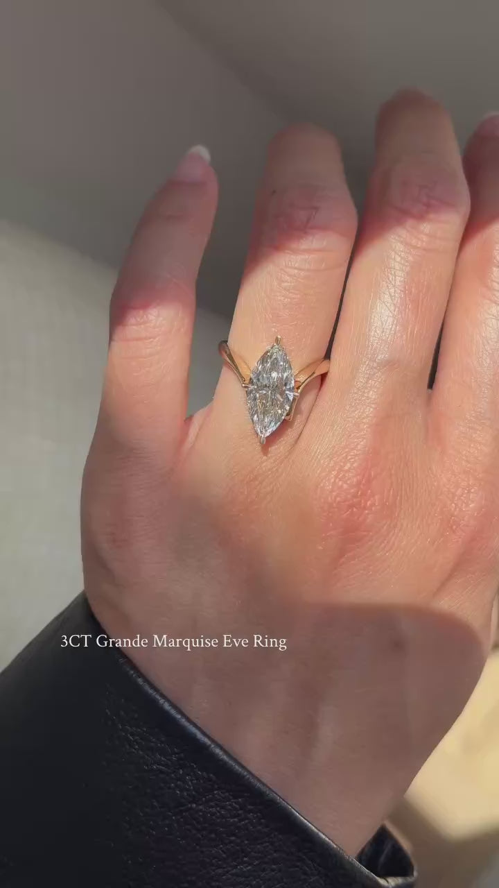 1.50CT-2.50CT Elongated Oval Cut Moissanite Diamond Eve Engagement Ring